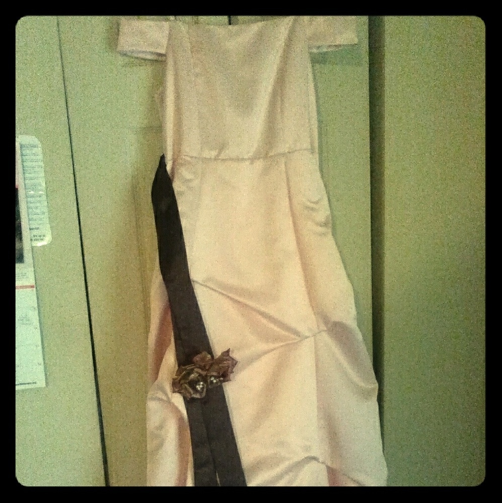 A pink off the shoulder gown for girls